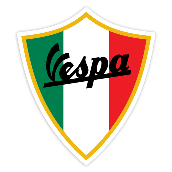 Car & Motorbike Stickers: Vespa badge Italy flag
