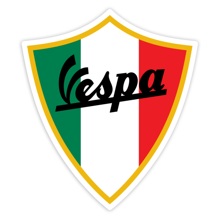 Car & Motorbike Stickers: Vespa badge Italy flag