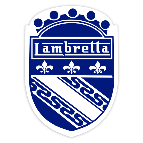 Car & Motorbike Stickers: Blue heraldic Lambretta badge
