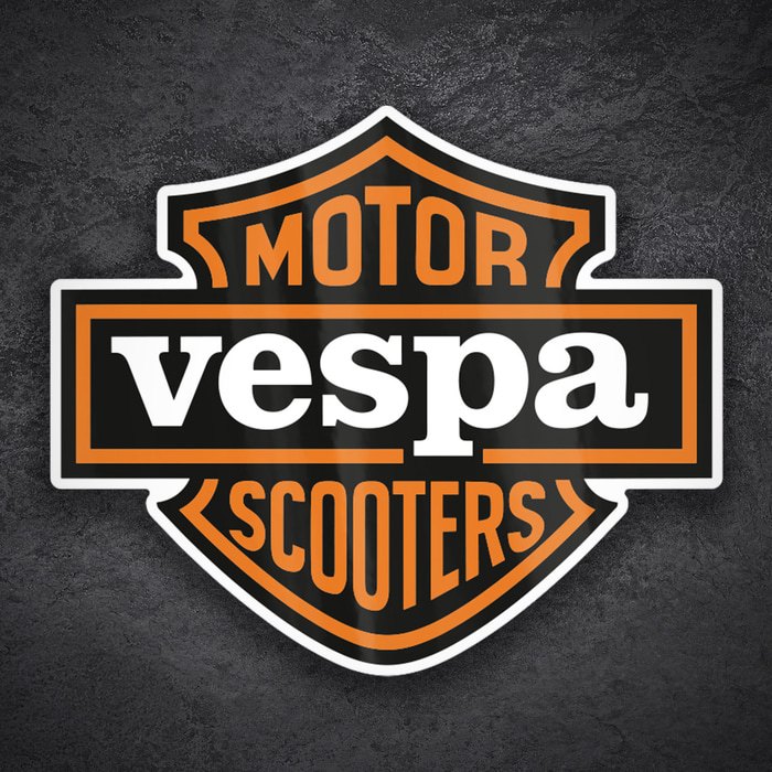 Car & Motorbike Stickers: Custom-style Vespa badge