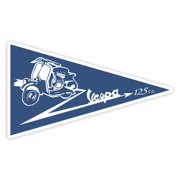 Car & Motorbike Stickers: Blue Vespa 125 c.c. Vintage Emblem
