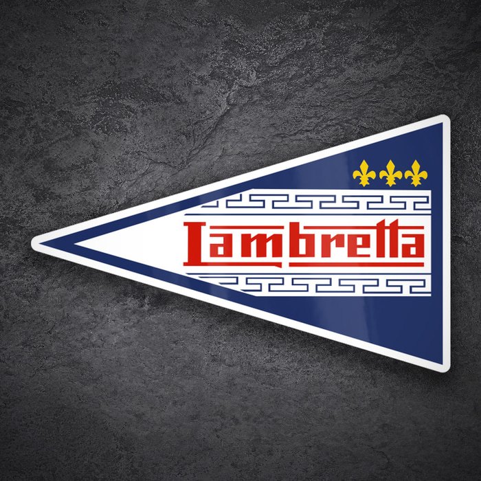 Car & Motorbike Stickers: Classic Blue Lambretta Triangle Emblem