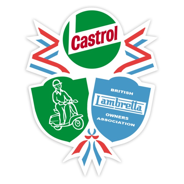 Car & Motorbike Stickers: Vintage British Lambretta Castrol Crest