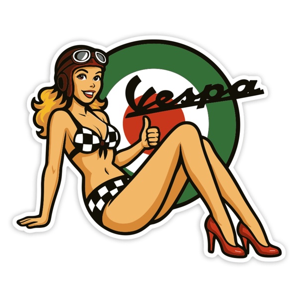 Car & Motorbike Stickers: Italian Vespa Pin Up Girl