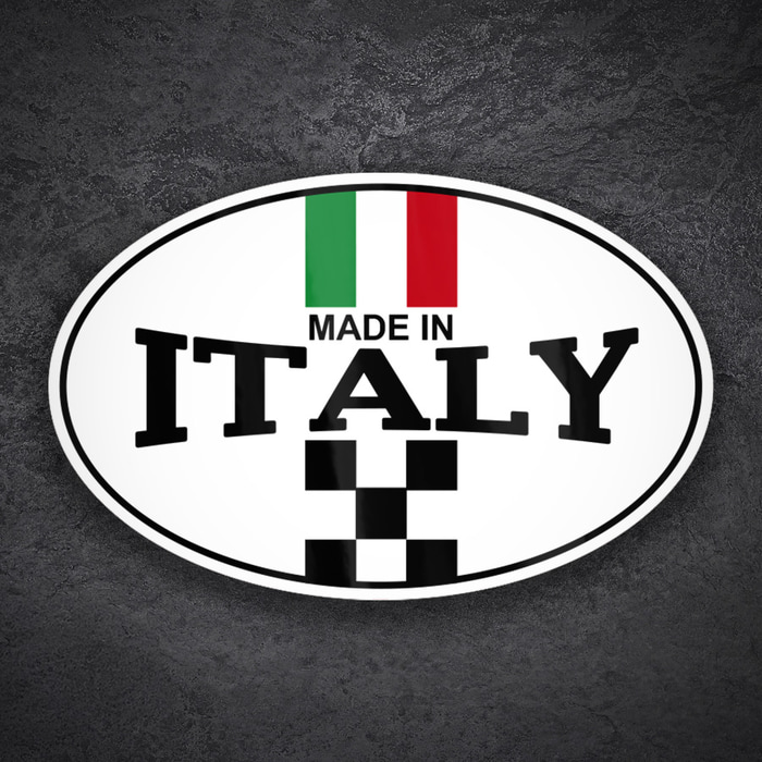 Car & Motorbike Stickers: Made in Italy flag checkers