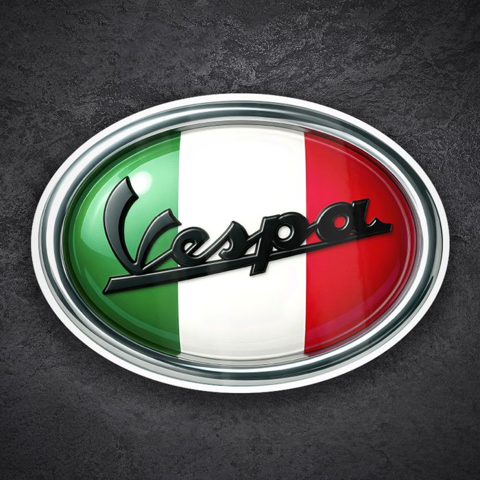 Car & Motorbike Stickers: Vespa Italy flag oval