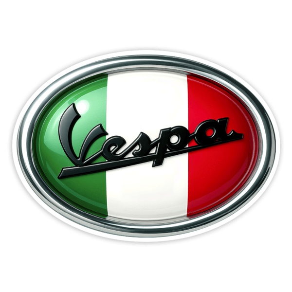 Car & Motorbike Stickers: Vespa Italy flag oval