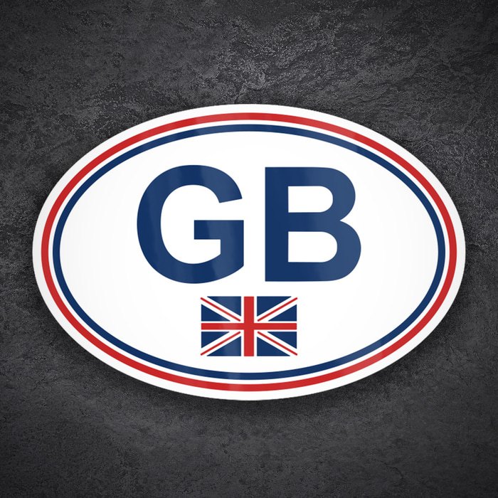 Car & Motorbike Stickers: GB UK flag oval