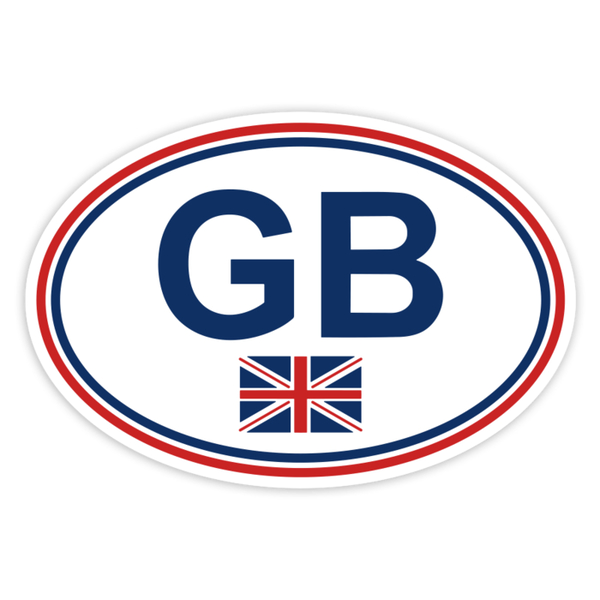 Car & Motorbike Stickers: GB UK flag oval