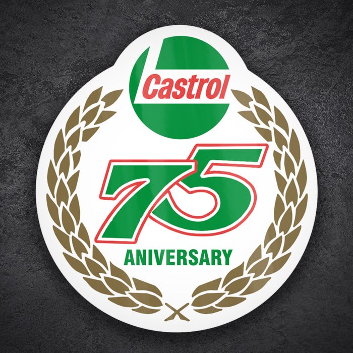 Car & Motorbike Stickers: Castrol 75 anniversary wreath