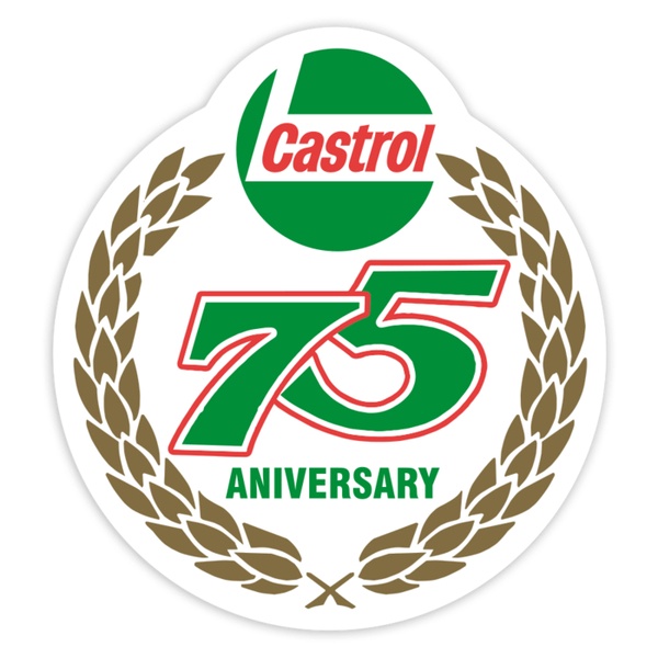 Car & Motorbike Stickers: Castrol 75 anniversary wreath