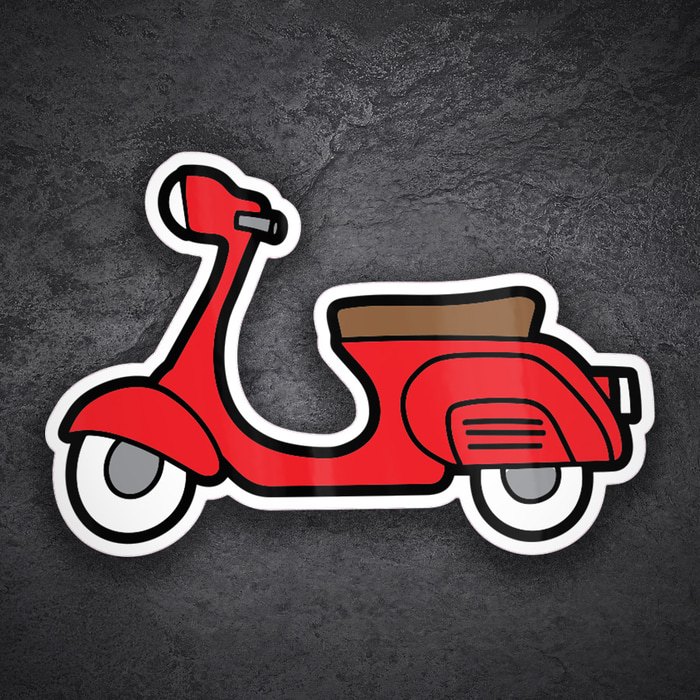 Car & Motorbike Stickers: Simple Red Vespa
