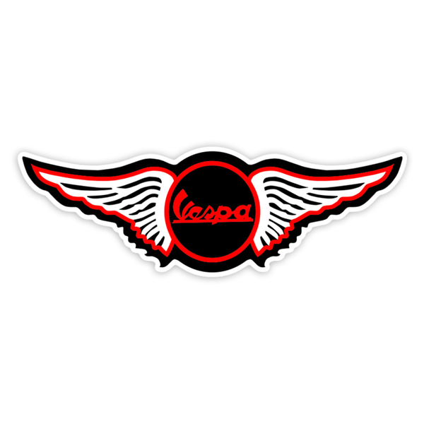 Car & Motorbike Stickers: Vespa Wings Retro Red Winged Design
