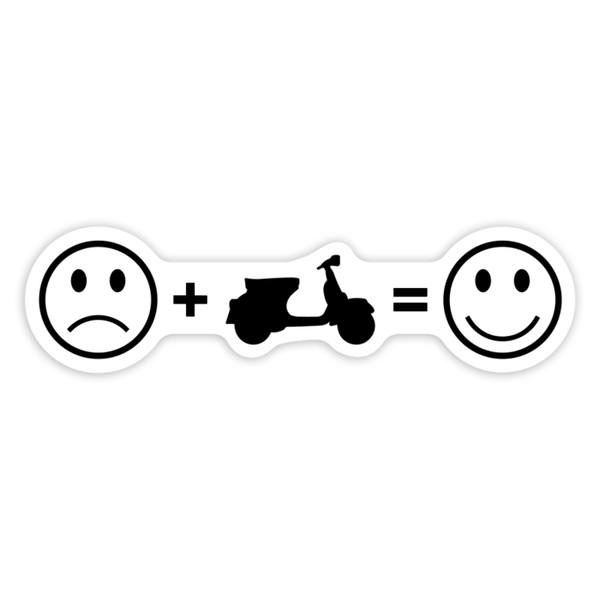 Car & Motorbike Stickers: Vespa Happiness Formula Smiley Scooter
