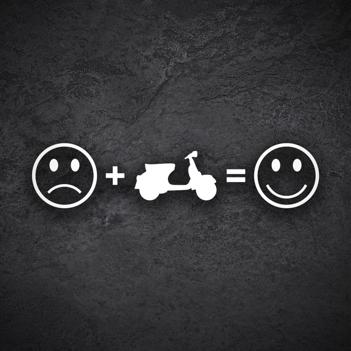 Car & Motorbike Stickers: Vespa Scooter Happiness