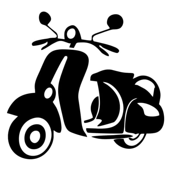 Car & Motorbike Stickers: Classic Scooter Vespa Silhouette