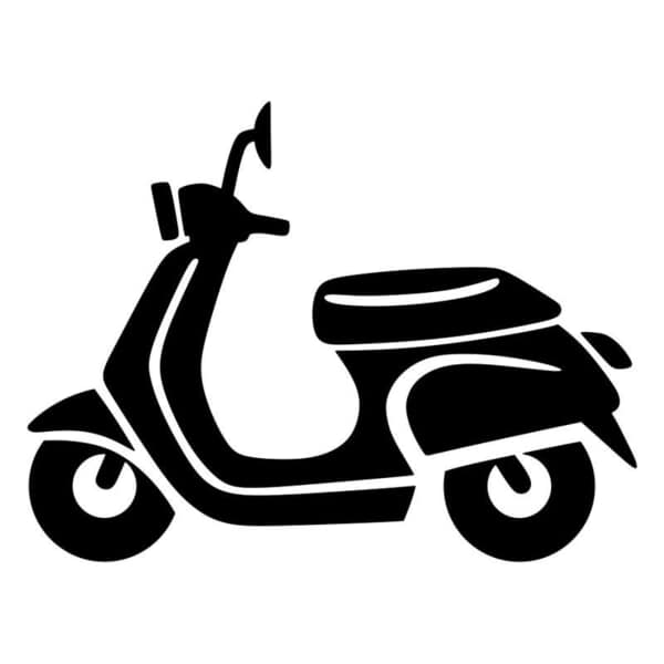 Car & Motorbike Stickers: Classic Scooter Silhouette