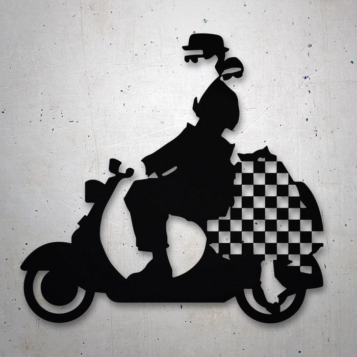 Car & Motorbike Stickers: Ska Mod Couple on Scooter