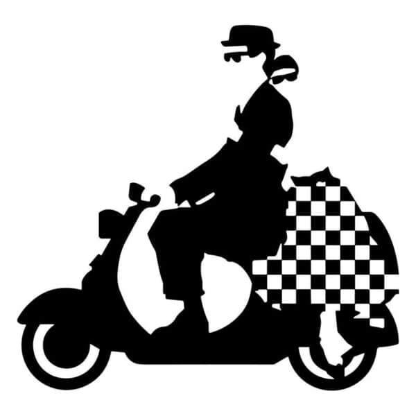 Car & Motorbike Stickers: Ska Mod Couple on Scooter