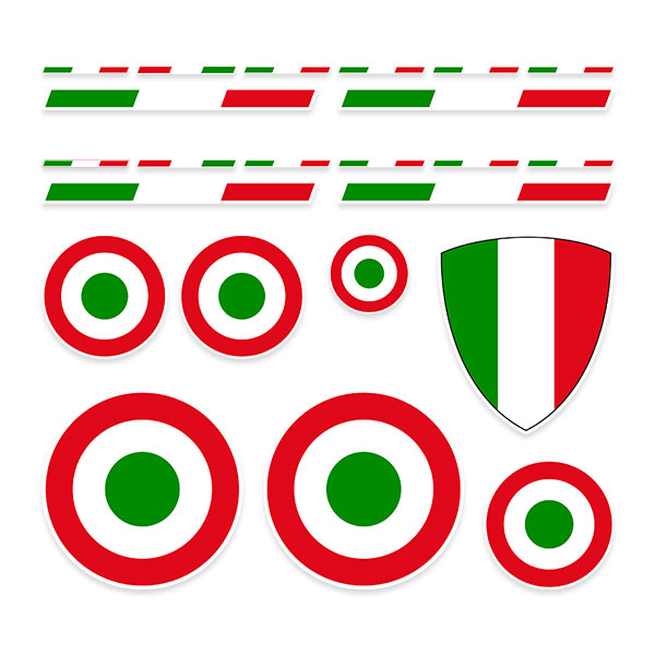 Car & Motorbike Stickers: Vespa Italy Flags