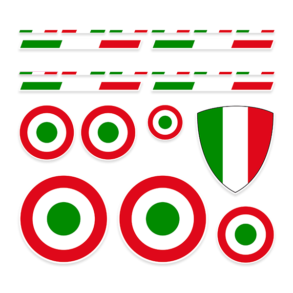 Car & Motorbike Stickers: Vespa Flags and Coats of Arms Italy 0
