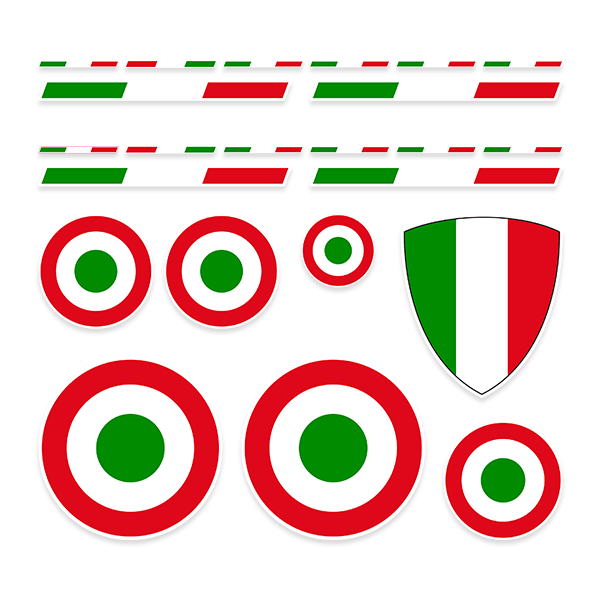 Car & Motorbike Stickers: Vespa Italy Flags
