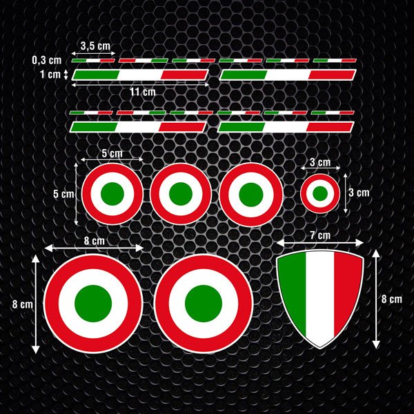 Car & Motorbike Stickers: Vespa Italy Flags