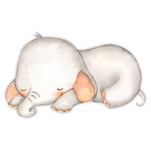 Stickers for Kids: Sleeping Elephant watercolor