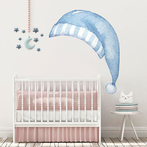 Stickers for Kids: Sleeping cap blue