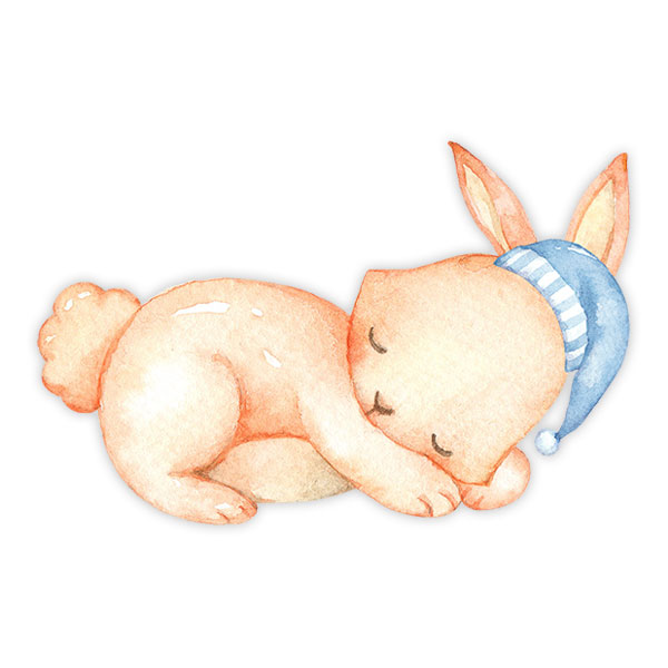 Stickers for Kids: Rabbit lying in watercolour