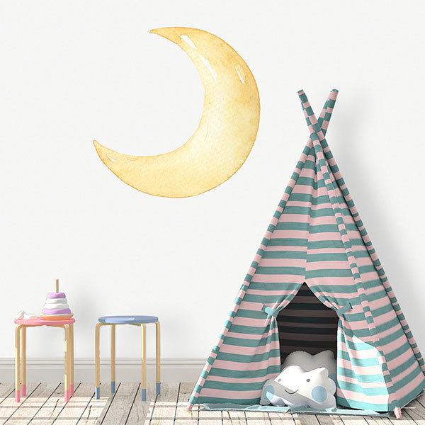 Stickers for Kids: Watercolor Moon