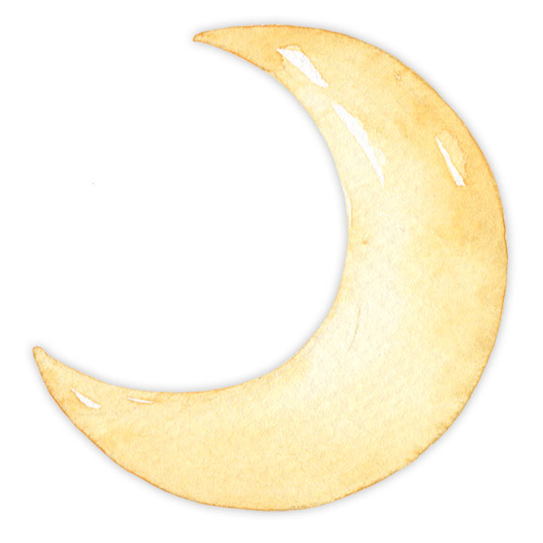 Stickers for Kids: Watercolor Moon