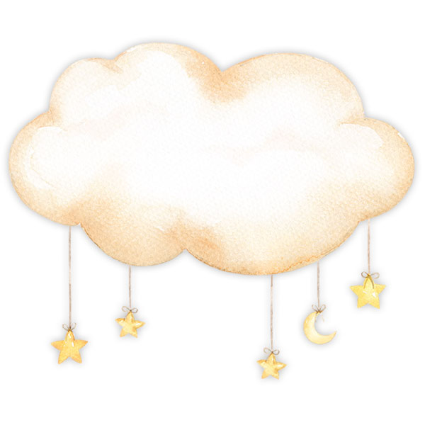 Stickers for Kids: Cloud with stars hanging