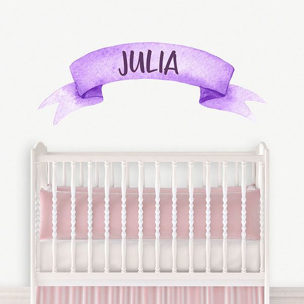 Stickers for Kids: Purple band Custom name