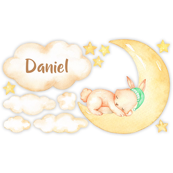 Stickers for Kids: Rabbit moon personalized