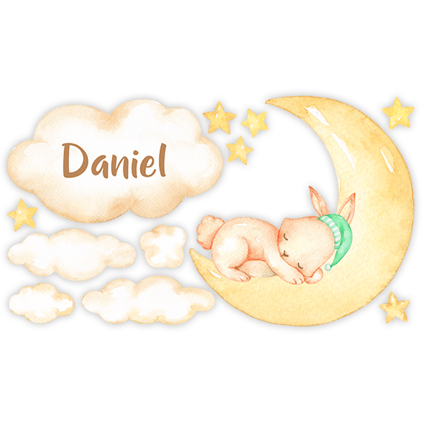 Stickers for Kids: Rabbit moon personalized 0
