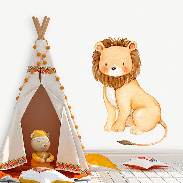 Stickers for Kids: Watercolour lion