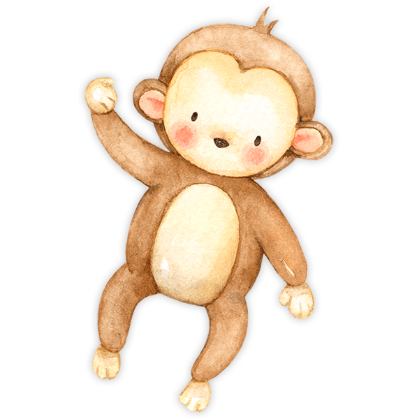 Stickers for Kids: Watercolor Monkey