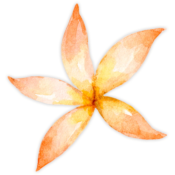 Stickers for Kids: Orange elongated flower