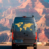 Camper van decals: Silhouette Map Mundi Low 11