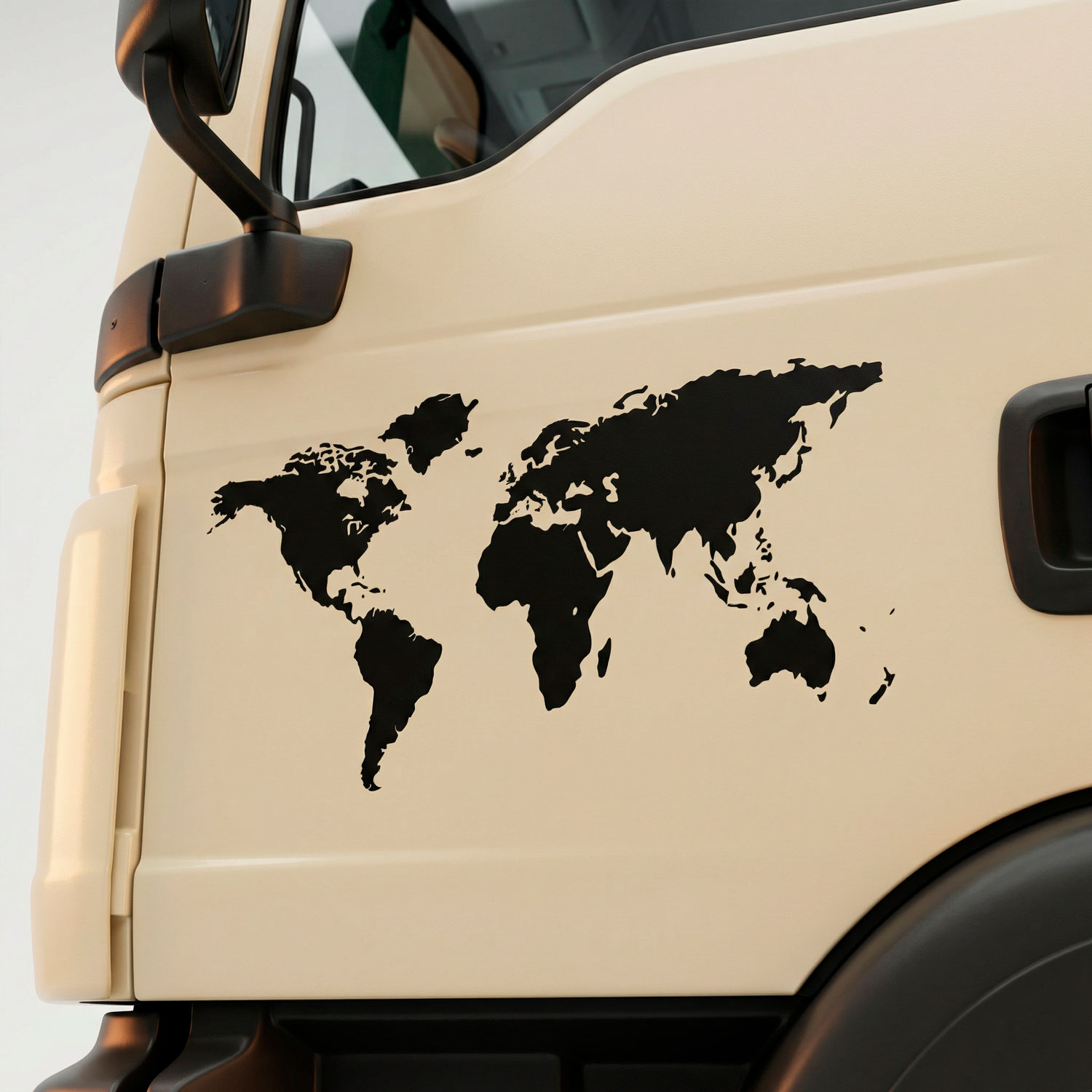 Camper van decals: Silhouette Map Mundi Low