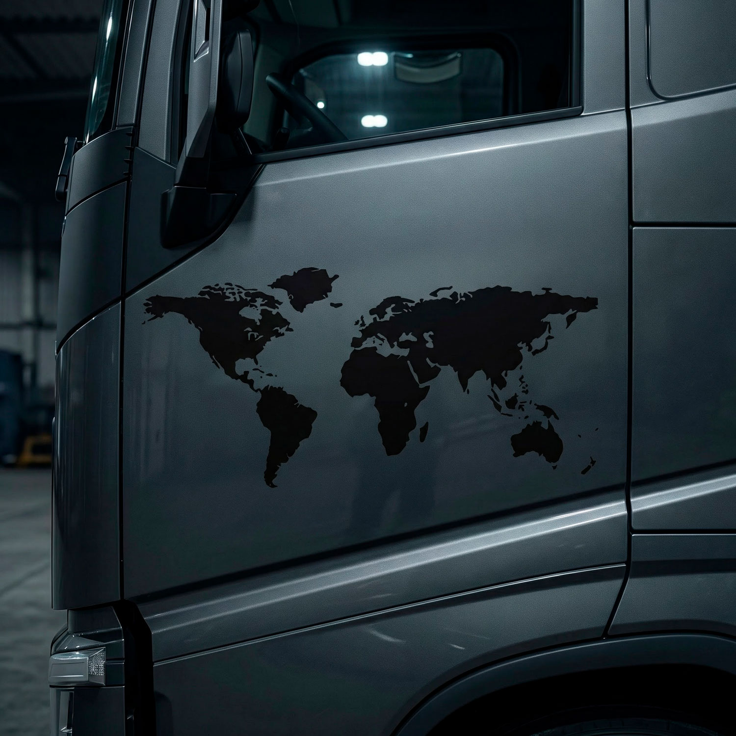 Camper van decals: Silhouette Map Mundi Low