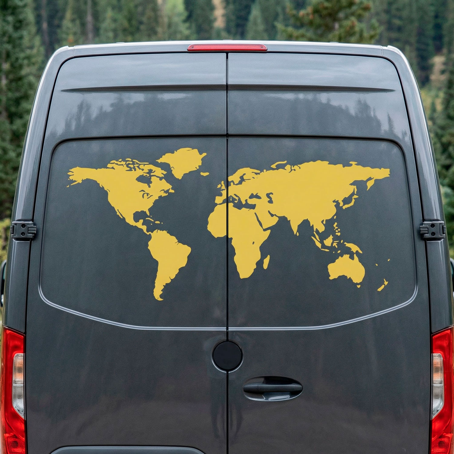 Camper van decals: Silhouette Map Mundi Low