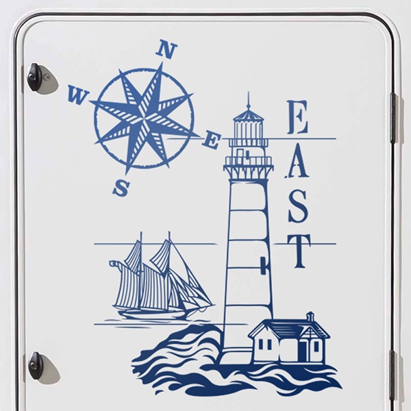 Camper van decals: Maritime Lighthouse and nautical Rose