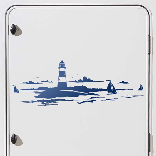 Camper van decals: Skyline Maritime Lighthouse
