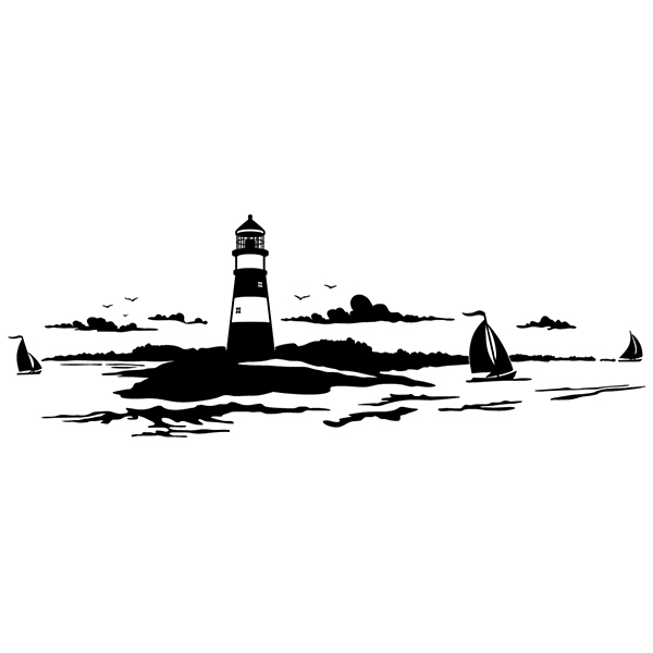 Camper van decals: Skyline Maritime Lighthouse
