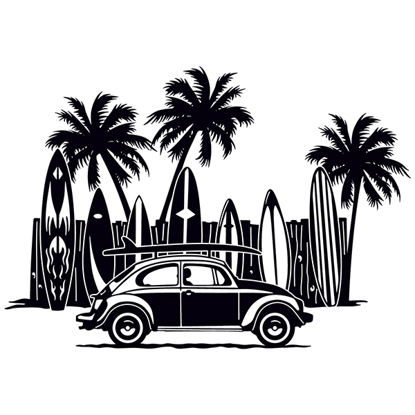 Camper van decals: Volkswagen, Beach and Surf