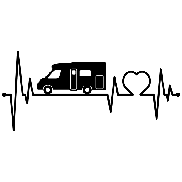 Camper van decals: Motorhome Electrocardiogram