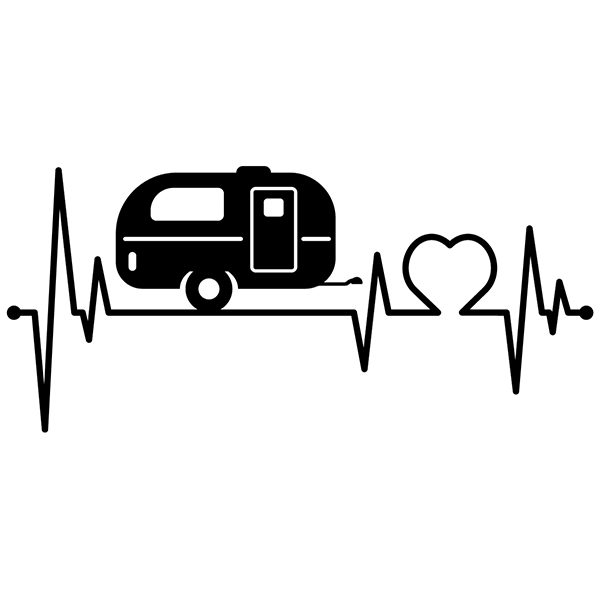 Car & Motorbike Stickers: Caravan Electrocardiogram