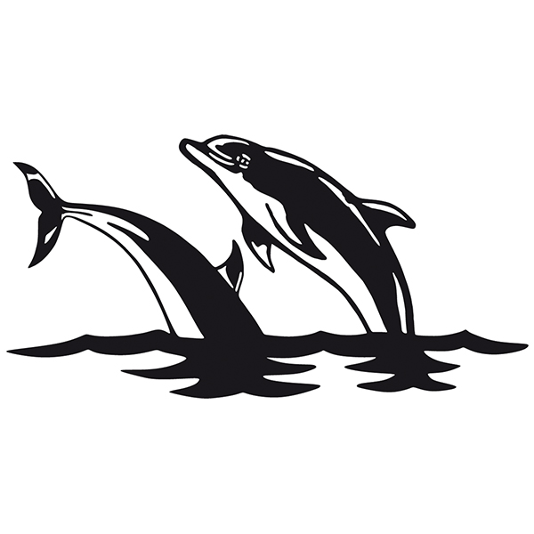Camper van decals: Dolphins in the sea